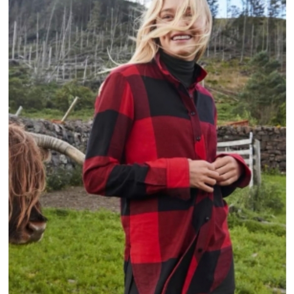 Athleta Tops - Athleta Buffalo Plaid Heat Tech Gen Flannel Shirt Button Down Medium